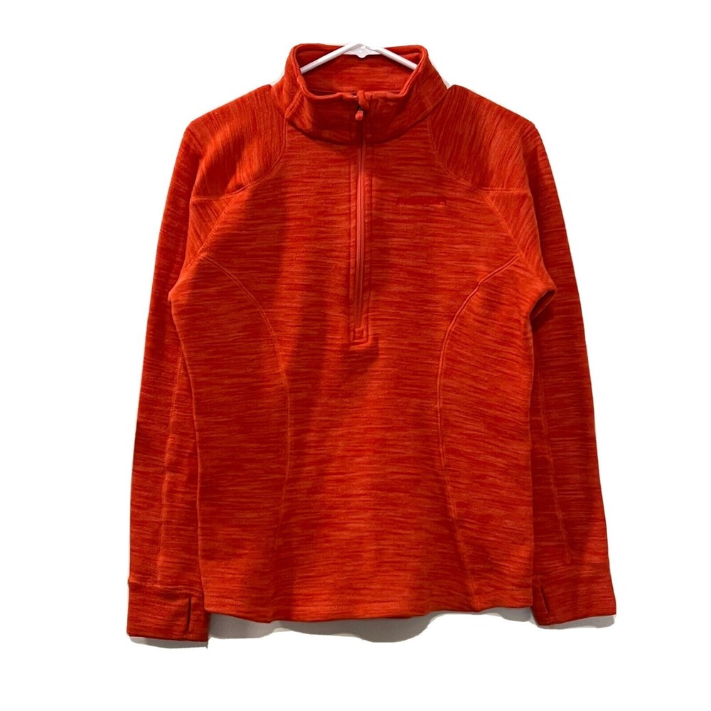 Avalanche Womens Orange Half Zip Mockneck Sweater Activewear Size Large